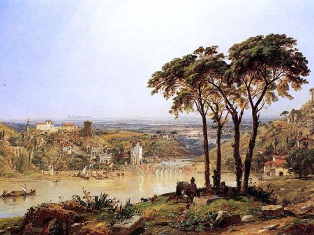 Summer, Noonday on the Arno by Jasper Francis Cropsey - Hand-Painted Oil Painting on Canvas Supply