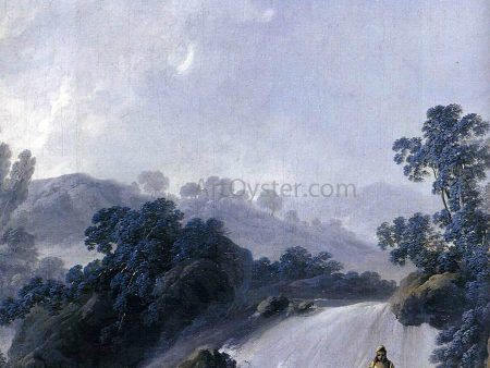 A Landscape with Washerwomen (detail) by Jean-Baptiste Pillement - Hand-Painted Oil Painting on Canvas Cheap