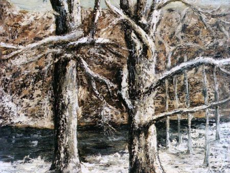 Woods in the Snow by Gustave Courbet - Hand-Painted Oil Painting on Canvas Hot on Sale