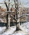 Woods in the Snow by Gustave Courbet - Hand-Painted Oil Painting on Canvas Hot on Sale