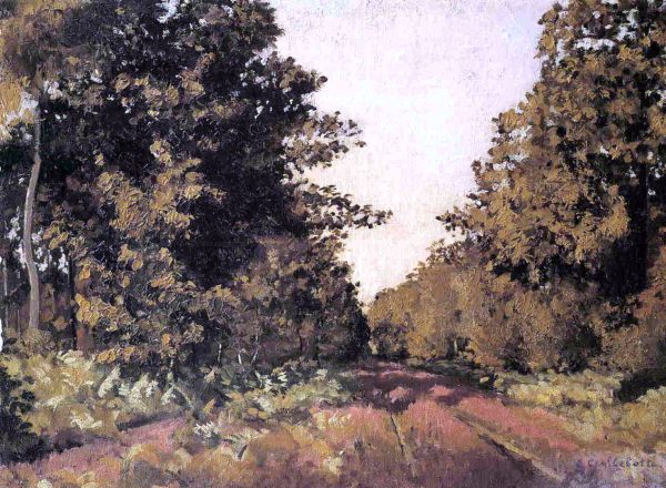 Yerres, Woods at la Grange, Path of the Great  Ha-Ha  by Gustave Caillebotte - Hand-Painted Oil Painting on Canvas on Sale