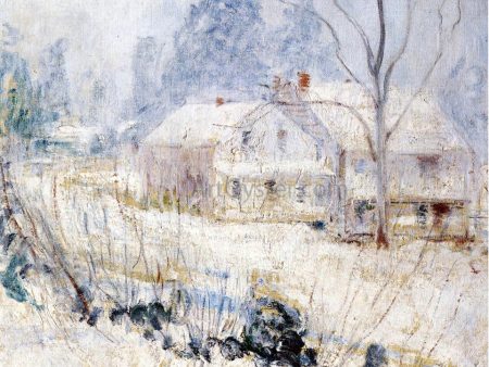 Country House in Winter, Cos Cob by John Twachtman - Hand-Painted Oil Painting on Canvas Supply