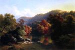 Autumn on the River by Paul Weber - Hand-Painted Oil Painting on Canvas For Cheap