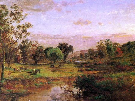 Autumn Pastoral by Jasper Francis Cropsey - Hand-Painted Oil Painting on Canvas Online now