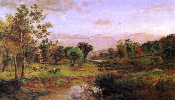 Autumn Pastoral by Jasper Francis Cropsey - Hand-Painted Oil Painting on Canvas Online now