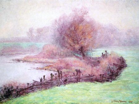 A Misty Morning on the Mississinewa by John Ottis Adams - Hand-Painted Oil Painting on Canvas Online Hot Sale