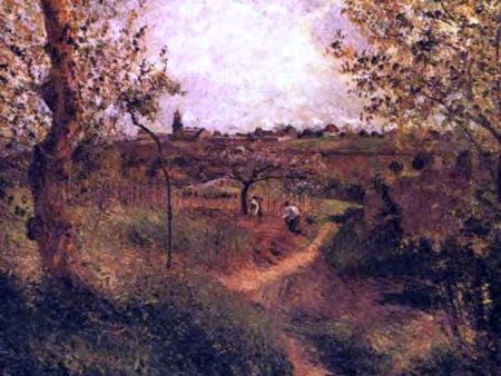 A Path Across the Fields by Camille Pissarro - Hand-Painted Oil Painting on Canvas on Sale