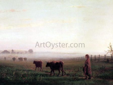 Cool Morning on the Prarie by Junius R Sloan - Hand-Painted Oil Painting on Canvas Online now