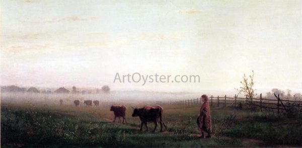 Cool Morning on the Prarie by Junius R Sloan - Hand-Painted Oil Painting on Canvas Online now