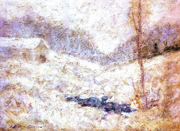 Winter Scene by John Twachtman - Hand-Painted Oil Painting on Canvas Fashion