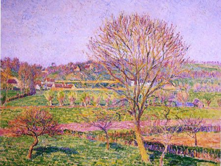 Big Walnut Tree at Eragny by Camille Pissarro - Hand-Painted Oil Painting on Canvas Online Sale