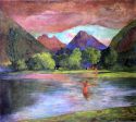 After-Glow, Tautira River, Tahiti by John La Farge - Hand-Painted Oil Painting on Canvas Online Hot Sale