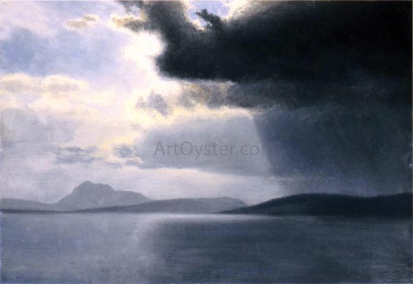 Approaching Thunderstorm on the Hudson River by Albert Bierstadt - Hand-Painted Oil Painting on Canvas Online