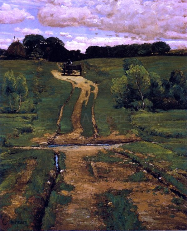 Back Road by Frederick Childe Hassam - Hand-Painted Oil Painting on Canvas Sale