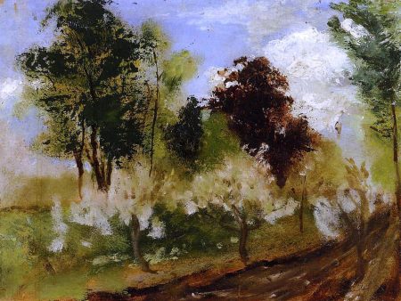 Belgian Landscape by Auguste Rodin - Hand-Painted Oil Painting on Canvas Online Hot Sale