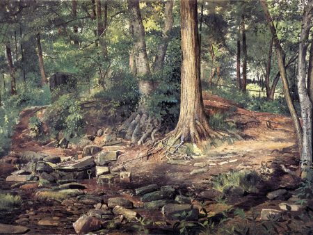 Young Girl at Forest Spring by Charles Lewis Fussell - Hand-Painted Oil Painting on Canvas For Discount