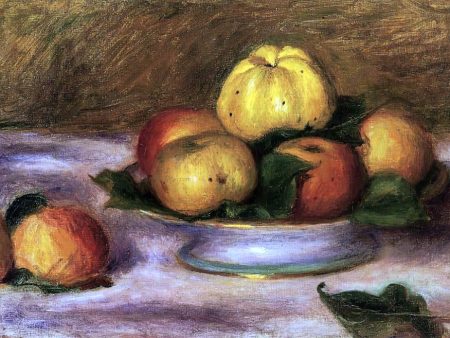 Apples on a Plate by Pierre Auguste Renoir - Hand-Painted Oil Painting on Canvas Hot on Sale