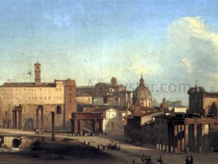 A View Of The Forum by Ippolito Caffi - Hand-Painted Oil Painting on Canvas Supply