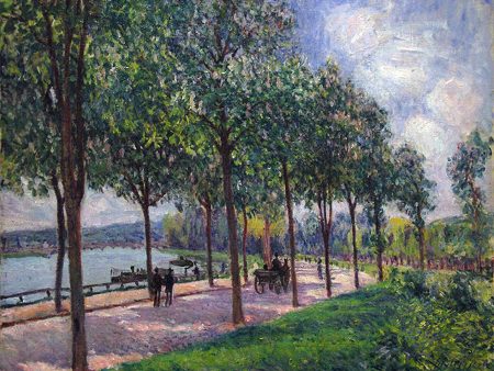 Alley of Chestnut Trees by Alfred Sisley - Hand-Painted Oil Painting on Canvas Hot on Sale