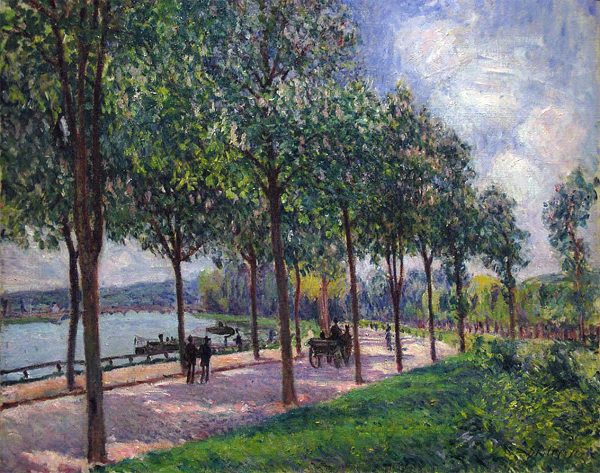 Alley of Chestnut Trees by Alfred Sisley - Hand-Painted Oil Painting on Canvas Hot on Sale