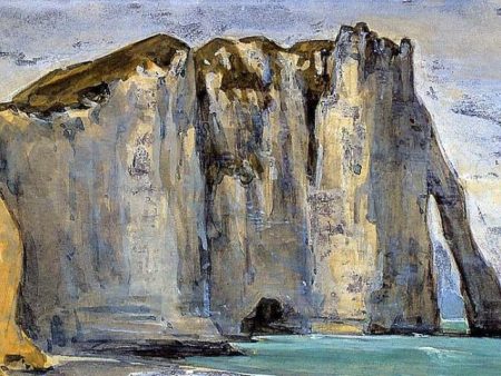 Cliff at Etretat by Eugene Delacroix - Hand-Painted Oil Painting on Canvas Fashion