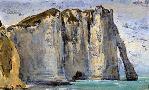 Cliff at Etretat by Eugene Delacroix - Hand-Painted Oil Painting on Canvas Fashion