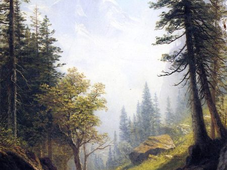 Among the Bernese Alps by Albert Bierstadt - Hand-Painted Oil Painting on Canvas on Sale