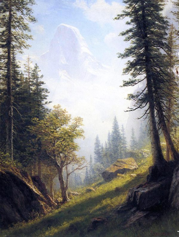 Among the Bernese Alps by Albert Bierstadt - Hand-Painted Oil Painting on Canvas on Sale