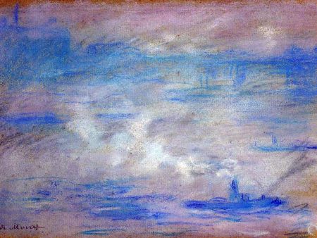 Boats on the Thames, Fog Effect by Claude Oscar Monet - Hand-Painted Oil Painting on Canvas Cheap