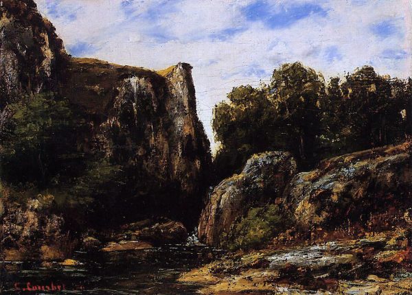 A Waterfall in the Jura by Gustave Courbet - Hand-Painted Oil Painting on Canvas Sale