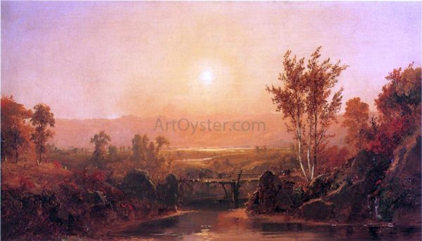 Autumn Light on the Ramapo River by Jasper Francis Cropsey - Hand-Painted Oil Painting on Canvas For Cheap