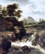 A Waterfall by Jacob Van Ruisdael - Hand-Painted Oil Painting on Canvas For Cheap