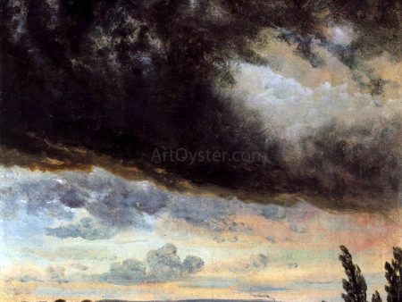 Cloud Study with Horizon by Johan Christian Claussen Dahl - Hand-Painted Oil Painting on Canvas Hot on Sale