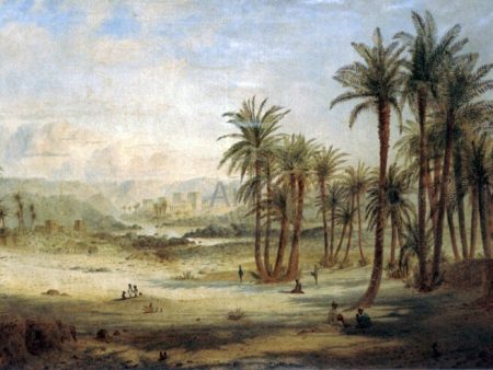 A view of Philae by Edward Lear - Hand-Painted Oil Painting on Canvas Fashion