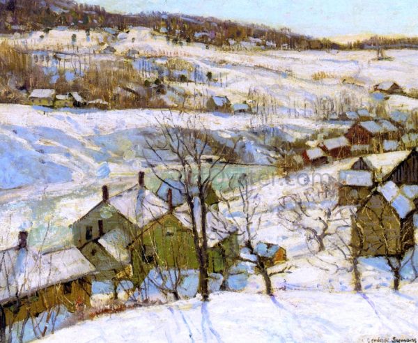 Berkshire Hills, Winter by George Gardner Symons - Hand-Painted Oil Painting on Canvas For Discount