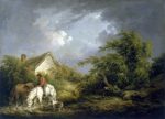 Before a Thunderstorm by George Morland - Hand-Painted Oil Painting on Canvas Cheap