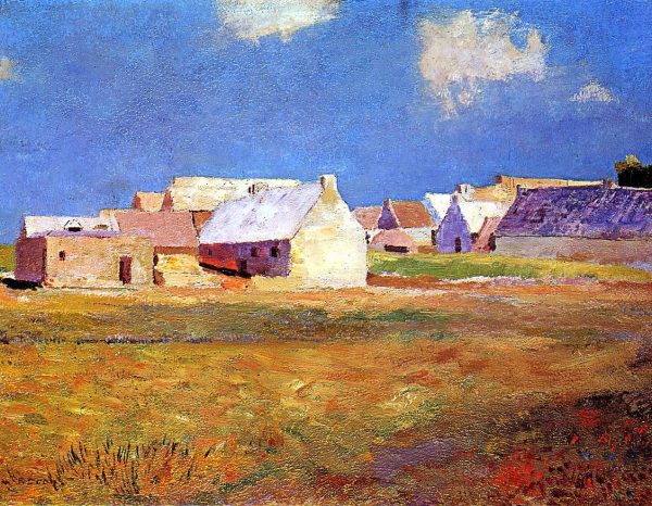 Breton Village by Odilon Redon - Hand-Painted Oil Painting on Canvas Discount