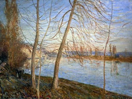 Winter Morning - Veneux by Alfred Sisley - Hand-Painted Oil Painting on Canvas Fashion