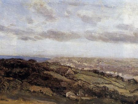 Bologne-sur-Mer, View from the High Cliffs by Jean-Baptiste-Camille Corot - Hand-Painted Oil Painting on Canvas Hot on Sale