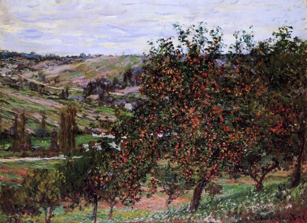 Apple Trees near Vetheuil by Claude Oscar Monet - Hand-Painted Oil Painting on Canvas Hot on Sale