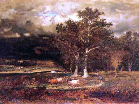 Approaching Storm by George Inness - Hand-Painted Oil Painting on Canvas Online now