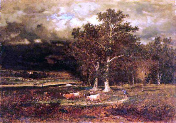 Approaching Storm by George Inness - Hand-Painted Oil Painting on Canvas Online now