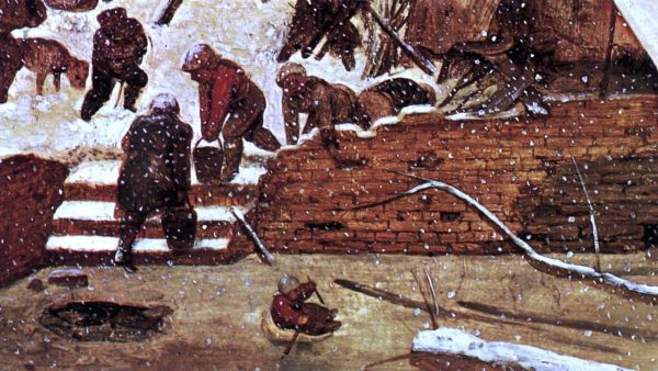 Adoration of the Kings in the Snow (detail) by The Elder Pieter Bruegel - Hand-Painted Oil Painting on Canvas on Sale