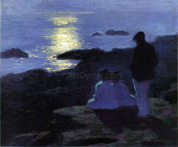 A Summer s Night by Edward Potthast - Hand-Painted Oil Painting on Canvas Cheap