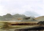 A Hilly Landscape by Cornelius Varley - Hand-Painted Oil Painting on Canvas For Cheap