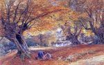 Burnham Beeches by Myles Birket Foster - Hand-Painted Oil Painting on Canvas Online Sale