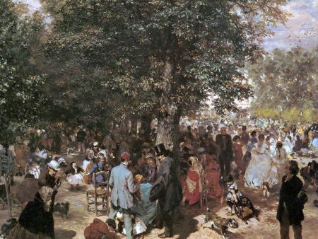 Afternoon at the Tuileries Garden by Adolph Von Menzel - Hand-Painted Oil Painting on Canvas Online Hot Sale