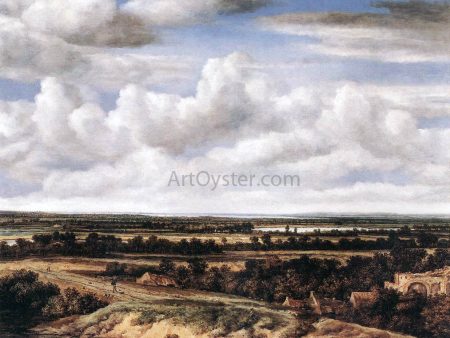 An Extensive Landscape with a Road by a Ruin by Philips Koninck - Hand-Painted Oil Painting on Canvas Online now