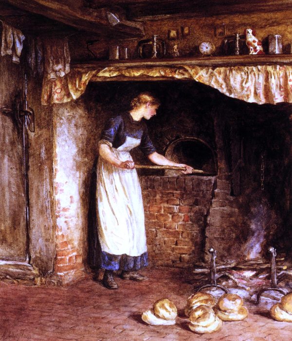 Baking Bread by Helen Allingham - Hand-Painted Oil Painting on Canvas Supply