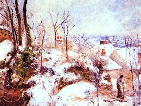 A Cottage in the Snow by Camille Pissarro - Hand-Painted Oil Painting on Canvas Cheap